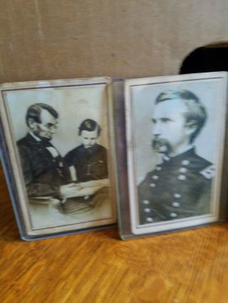 4 Antique 1800s Civil War Era Man uniform lincoln CABINET CARD 2