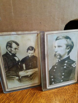 4 Antique 1800s Civil War Era Man uniform lincoln CABINET CARD 3