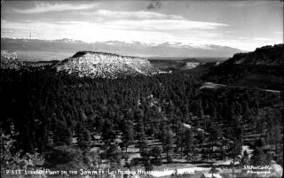 Lookout Point On Santa Fe Los Alamos Highway Nm Mexico Aerial Rppc 1950s