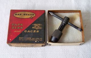 Vintage Bay State T - 11 Sliding Slip T - Handle Thread Tap Wrench W/original Box