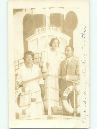 Pre - 1930 Rppc Black Americana African - American Buckeye Lake Millersport Oh I9425