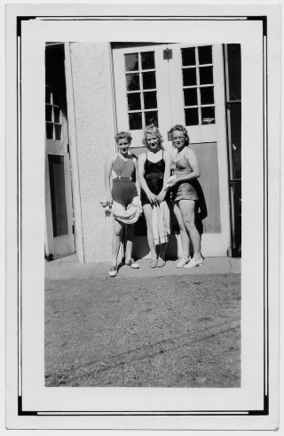 Old Photo Women Wearing Swimsuits 1 Wearing Saddle Shoes 1930s