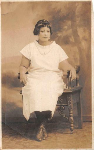 Rppc Estelle Mccrary Black Americana Studio Real Photo Postcard (1920s)