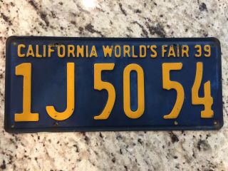 1939 California Worlds Fair And Other License Plate Tags