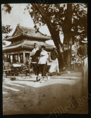 1910s Lovely Scene In Peking China Glass Slide Photo