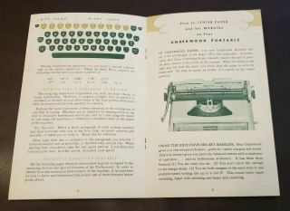 Golden - Touch Underwood Portable Typewriters 1955 Learn to Type Guide Brochure 2