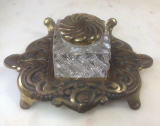 Antique Vintage Victorian B&h Bradley Hubbard Inkwell Fountain Pen Stand 7113