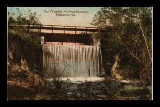 Us Postcard Waterfall Mill Pond Plantation Thomasville Georgia