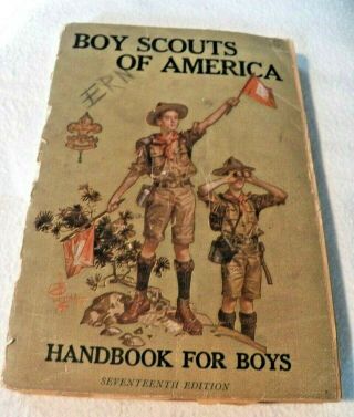 1917 Rare Boy Scouts Of America The Official Handbook For Boys 17th Edition