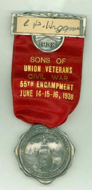 1938 Vintage Sons Of Union Veterans Pinback Rochester York