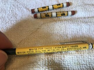 Vintage ADVERTISING PENCIL / Erasers Whisk Hand Cleaner 4