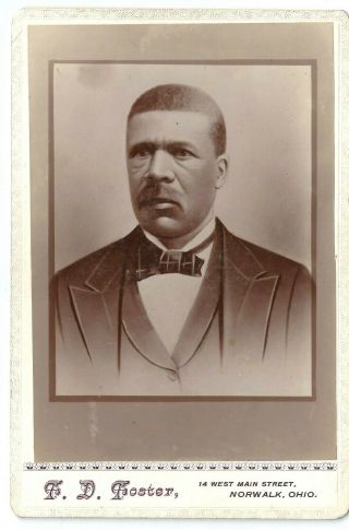 Antique Cabinet Card Of An African American Man In Formal Wear By Fd Foster Ohio