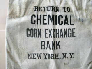 4 Canvas Cloth Bank Coin Bags Federal Reserve Chemical Corn Exchange State Nat. 2