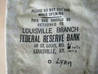 4 Canvas Cloth Bank Coin Bags Federal Reserve Chemical Corn Exchange State Nat. 5
