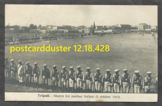 428 - Libya Tripoli 1911 Italy - Turkey War.  Troops At Fort Real Photo Postcard