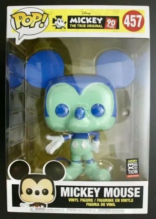 Mickey Mouse Funko Pop 10” 457 Exhibition Sticker Vaulted Blue Green