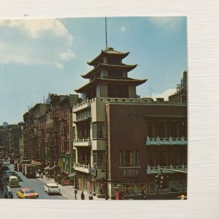 Chinatown York City NY Cars Street Bird ' s Eye View Vintage Postcard 3