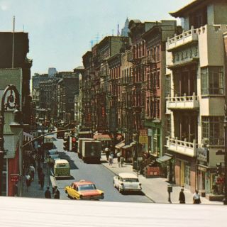 Chinatown York City NY Cars Street Bird ' s Eye View Vintage Postcard 5