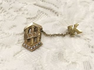 Vintage Gold Filled 1/10 10k Alpha Delta Kappa Adk Sorority Pin Lapel Tie Tack