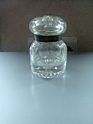 Antique Glass Inkwell 9 Cm Tall Dated Around 1880 Rough Cut Pontil
