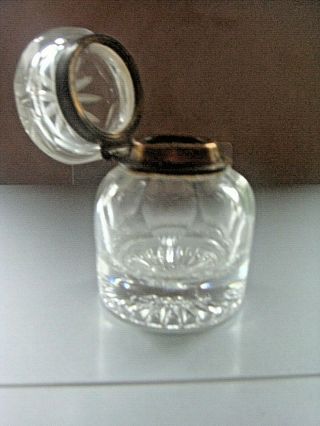 ANTIQUE GLASS INKWELL 9 CM TALL DATED AROUND 1880 ROUGH CUT PONTIL 2