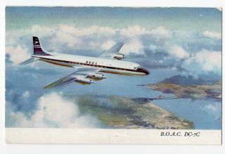 Douglas Dc - 7c Airliner B.  O.  A.  C.  Advertising Postcard