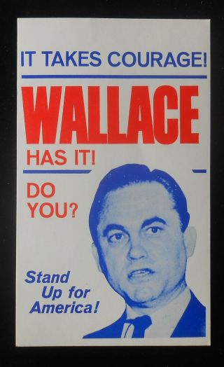 1968 Vote George Wallace For President Stand Up For America Alabama Lemay Pc