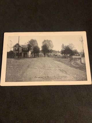Vintage Postcard 1900s Entrance To Green Hill Cemetery Martinsburg West Virgina