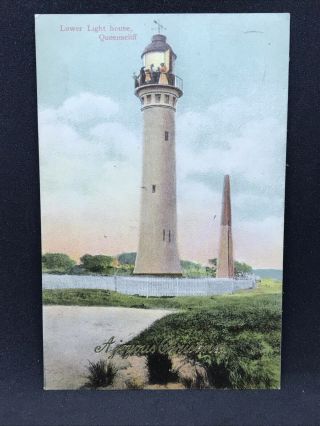 Antique Photo Postcard Queenscliff Lower Lighthouse,  Vic Posted 1907 W.  T.  P.