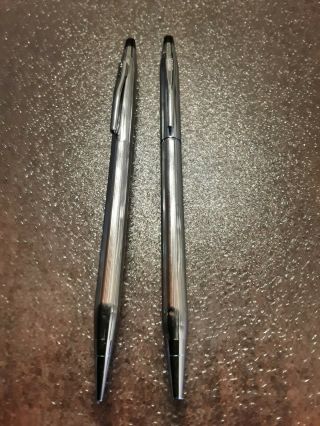 Classic Silver Colored Cross Pen And Pencil Set,  Made In Usa