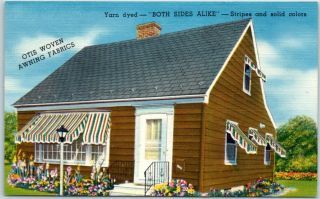 Vintage Advertising Postcard " Otis Woven Awning Fabrics " Sioux Falls Sd Linen