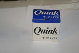 Vintage Parker Quink Solv - X Blue Fountain Pen Ink 2oz Bottle 2/3 Full