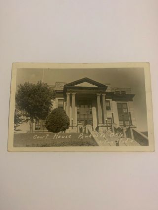 Vintage Postcard Rppc Courthouse Pawhuska Oklahoma Orton Studio Photo Real