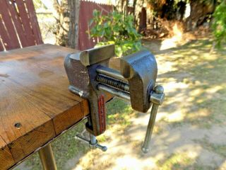 Vintage Craftsman Anvil Vise Table Mount 1 - 3/4  Jaw,  Cast Iron Bench Vice