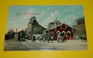 Vintage Big Four Depot Kenton Ohio Postcard
