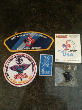 24th Wsj 2019 Finish Hat Pin & Southern Region Patch,  2 Bonus Patches And Sticker