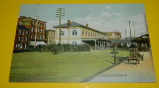 Vintage Pennsylvania Railroad Station Huntingdon Pa Postcard (1909?)