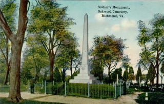 Csa Confederate Soldiers Monument Oakwood Cemetery Richmond Va Virginia