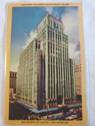 Vintage Postcard Eastern Columbia Department Store Broadway At 9th Los.