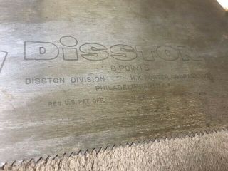 Vintage Carpenter ' s DISSTON D - 23 Hand Saw 8 POINTS and IRWIN MARATHON Saw 4