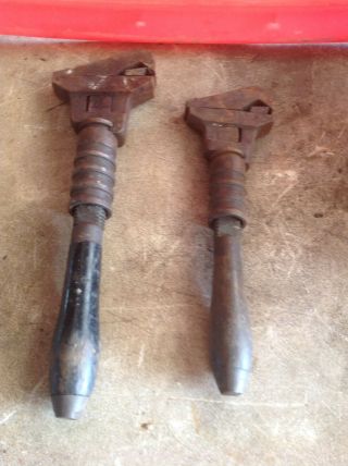 Pair Antique Or Vintage Bemis & Call Co.  Springfield Mass - Monkey Pipe Wrench