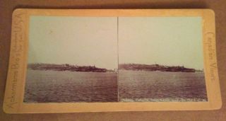 Stereoview View Of Quebec From Levis Ont The I.  C.  R.