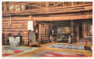 M680 Yellowstone National Park Postcard,  Old Faithful Inn,  Lobby