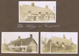 Ringwood Hampshire Old Cottages - 3x Vintage Photographs C1930