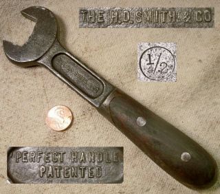 H D Smith Perfect Handle 15/16 Inch Open End Wrench Collectible Tool Read