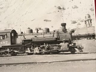 Denver & Rio Grande Western Railroad Locomotive 487 RPPC Photo Postcard Durango 2