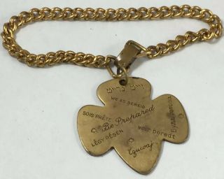 Vintage Old Girl Scout " Be Prepared " In 15 Different Languages Charm Bracelet