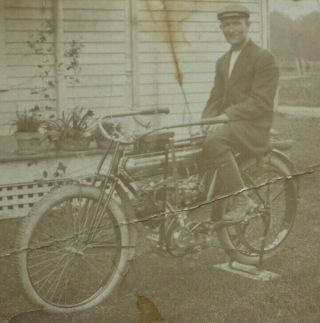 1910s VINTAGE FLYING MERKEL MOTORCYCLE REAL PHOTO POSTCARD RPPC 2