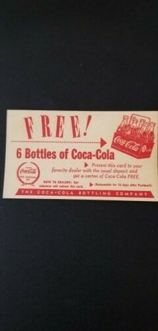 Coca - Cola Vintage Postcard With Envelope Newark Ohio - Six Pack Of Bottles