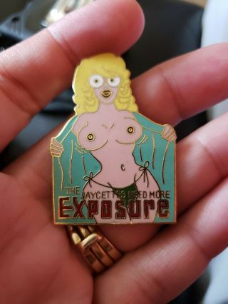 Jaycees Need More Exposure Topless Lady Lapel Pin